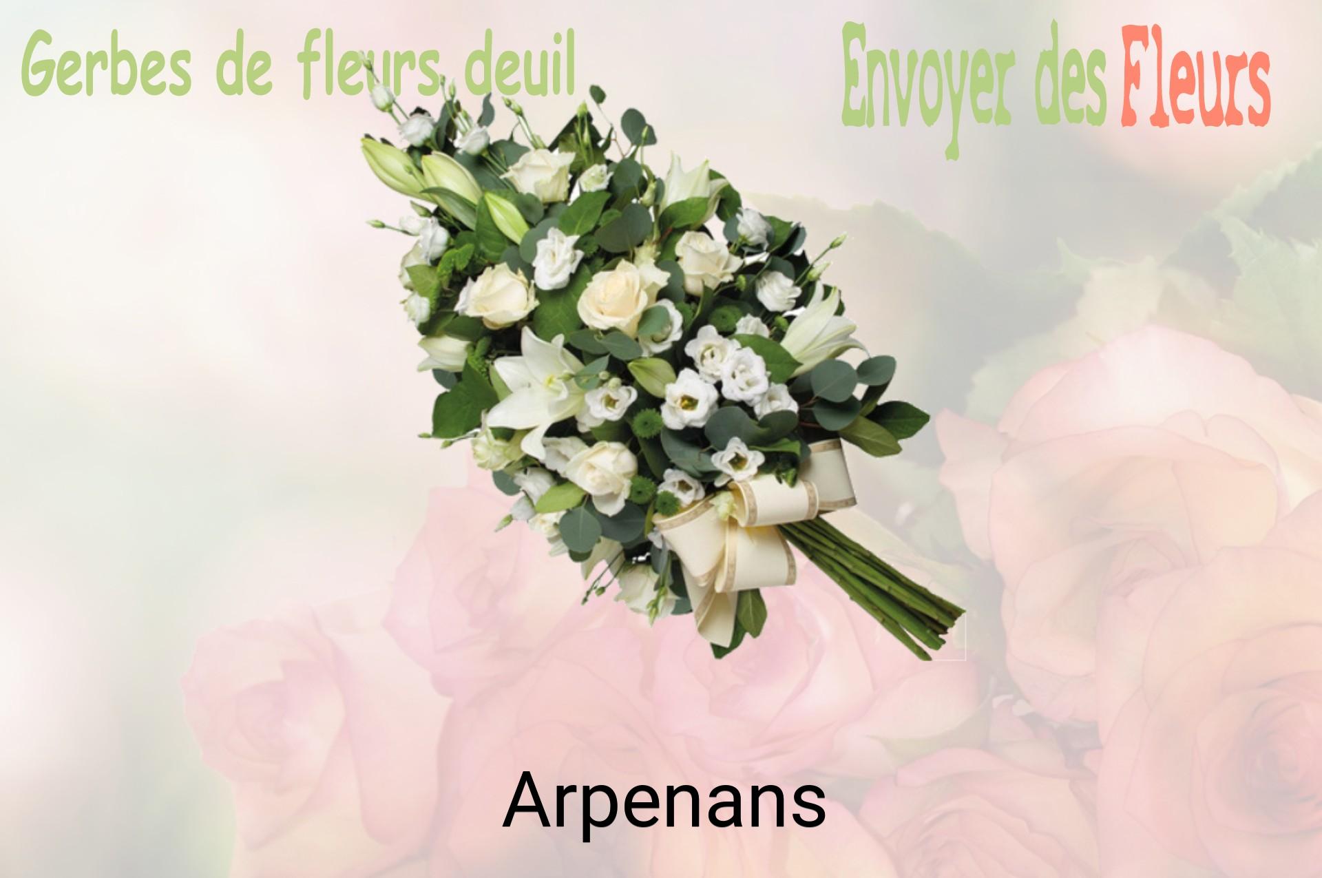 Gerbe de fleurs de deuil livrée à Arpenans